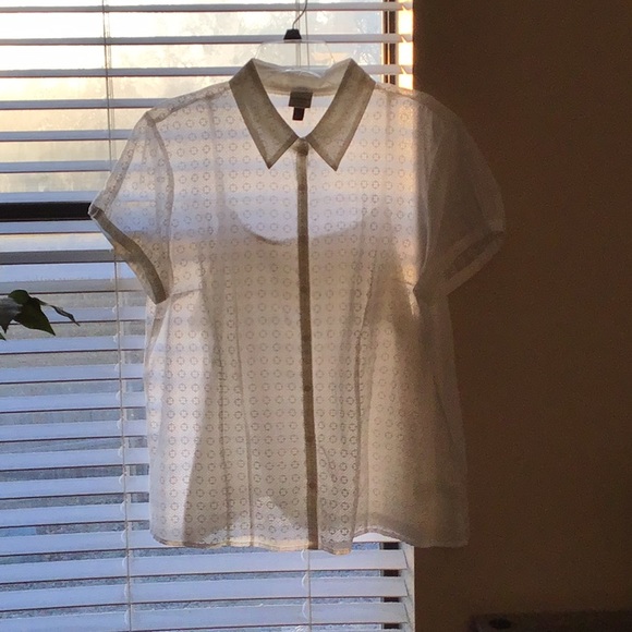 CLASIC 2 pc feminine white top with matching camisole / XL runs small - Picture 6 of 7